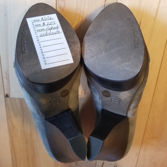 NWT BCBG Max Azria Nole gray metallic chunky heels - Picture 7 of 8